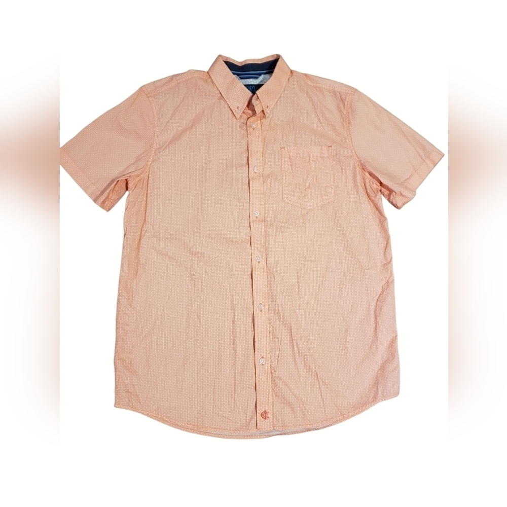 Cody James Peach Patterned Western Short Sleeve Button Down Shirt Small